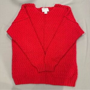VINTAGE 90s Y2K Hand Knit For the Limited Women Chunky Long Sleeve Sweater Red L